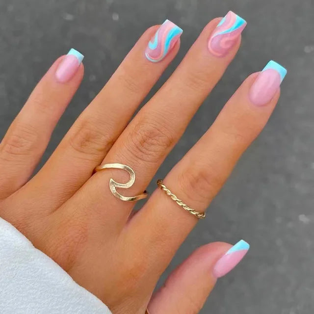 Blue Flame Love Press-On Nails