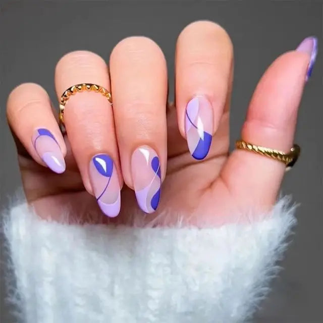 Blue Flame Love Press-On Nails