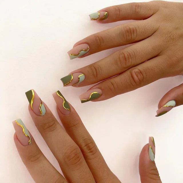 Blue Flame Love Press-On Nails