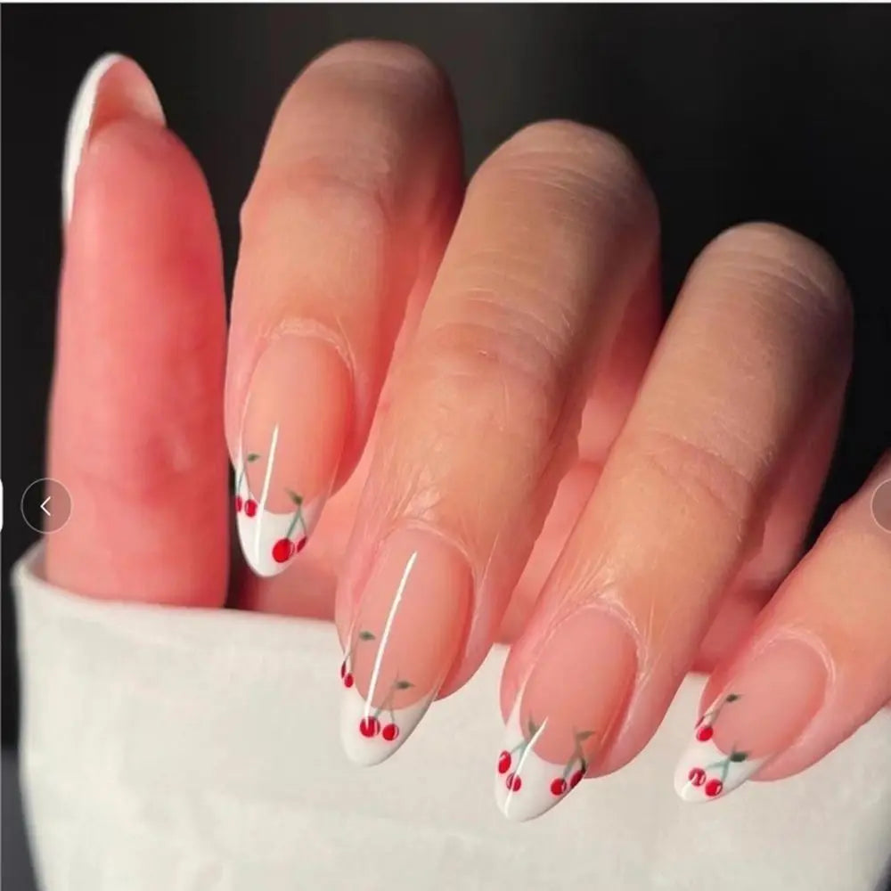 Cherry French Almond Press-On Nails
