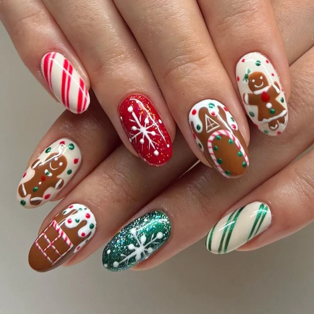 Cherry French Almond Press-On Nails
