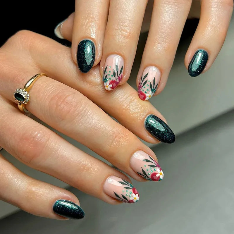Cherry French Almond Press-On Nails