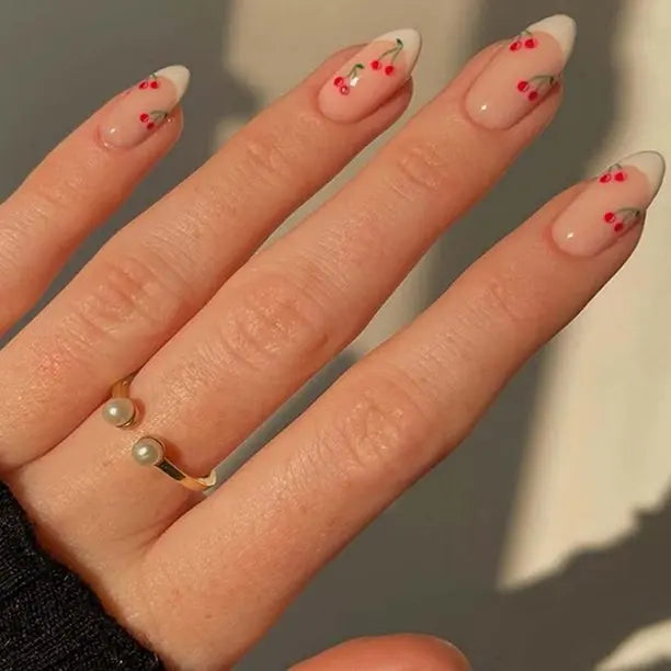 Cherry French Almond Press-On Nails