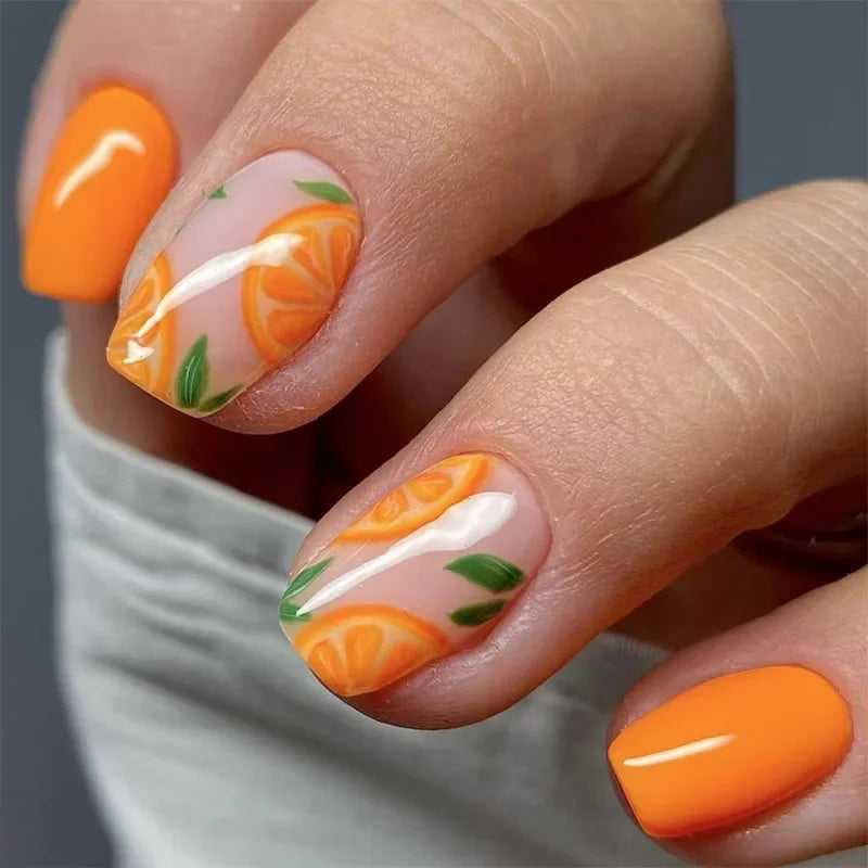 Floral Almond Press-On Nails Set