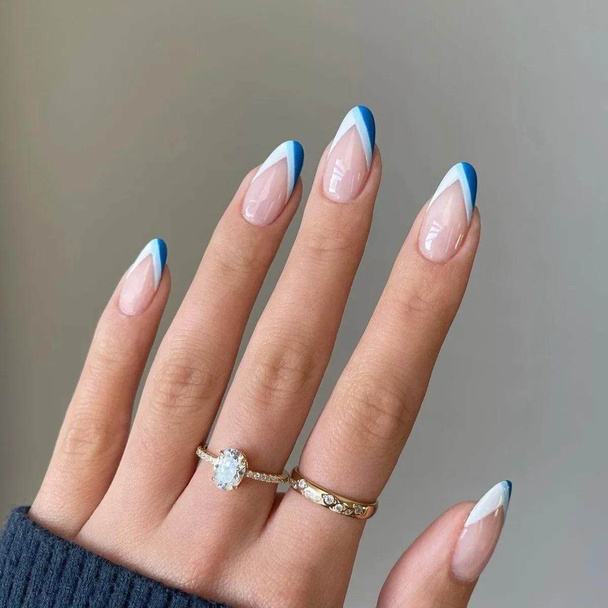 French Rainbow Acrylic Press-On Nails