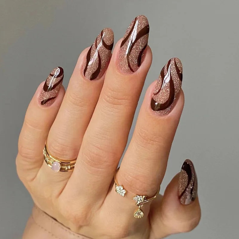 French Rainbow Acrylic Press-On Nails