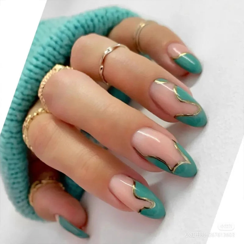 French Rainbow Acrylic Press-On Nails