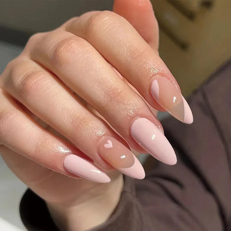 French Rainbow Acrylic Press-On Nails