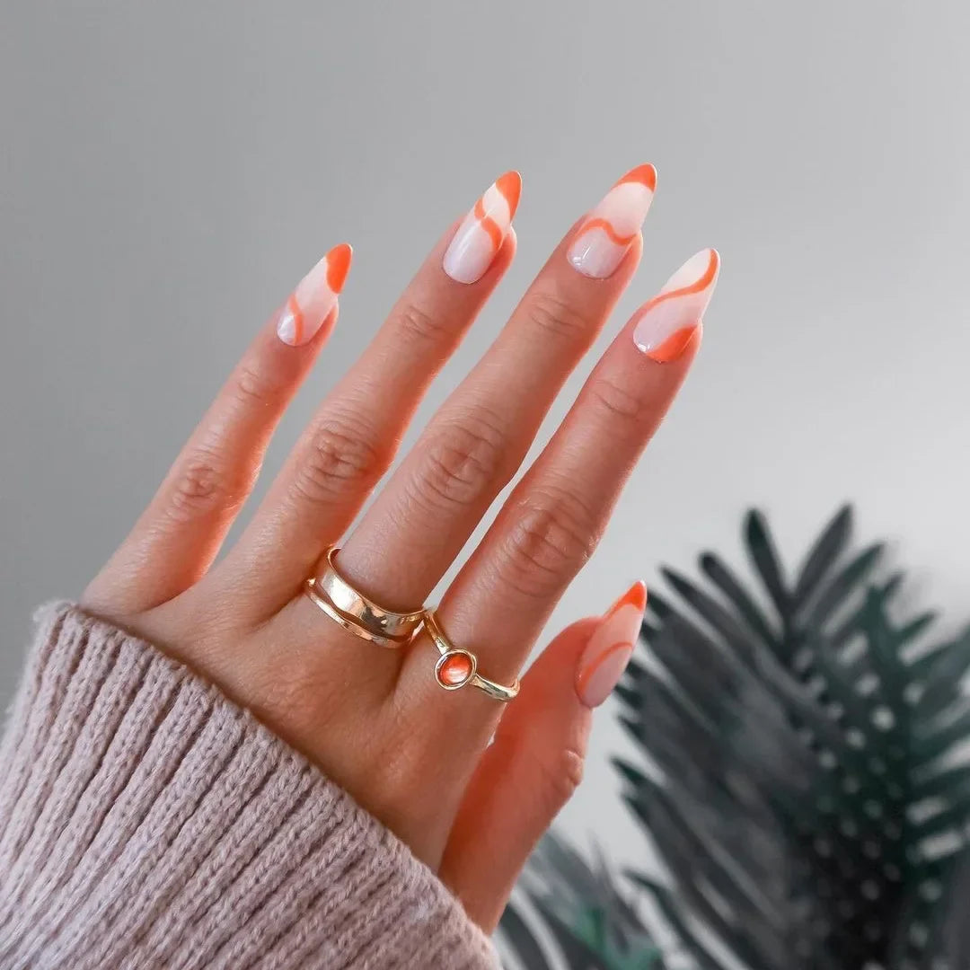 French Rainbow Acrylic Press-On Nails