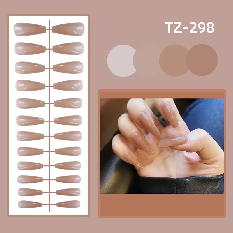 French Rainbow Acrylic Press-On Nails