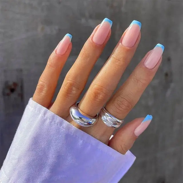 Blue Flame Love Press-On Nails